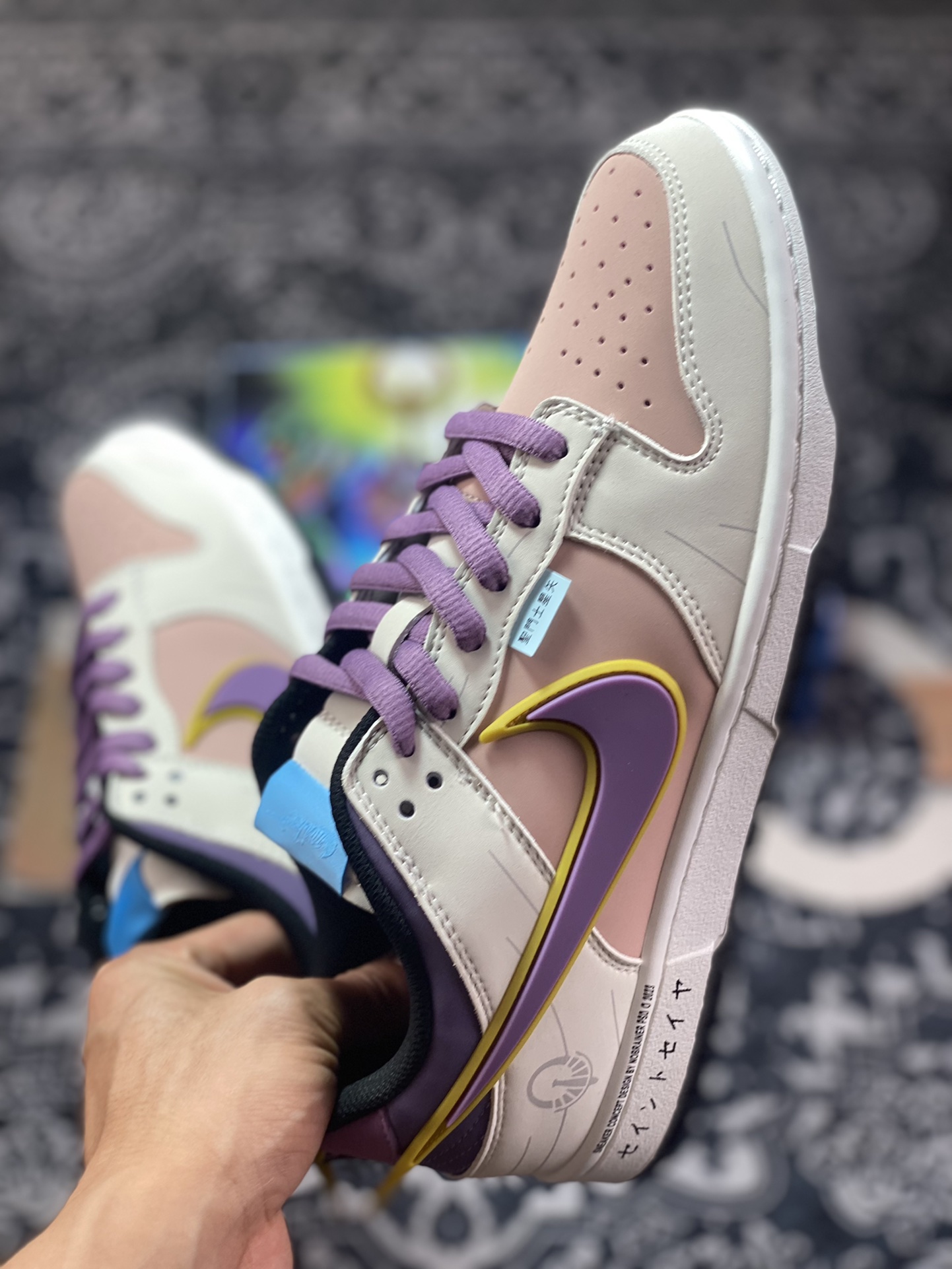 Nike SB Dunk Low ”Saint” dunk series low-top casual sports skateboard shoes ”off-white cherry blossom pink purple Athena Saint Seiya” ZD2356-155