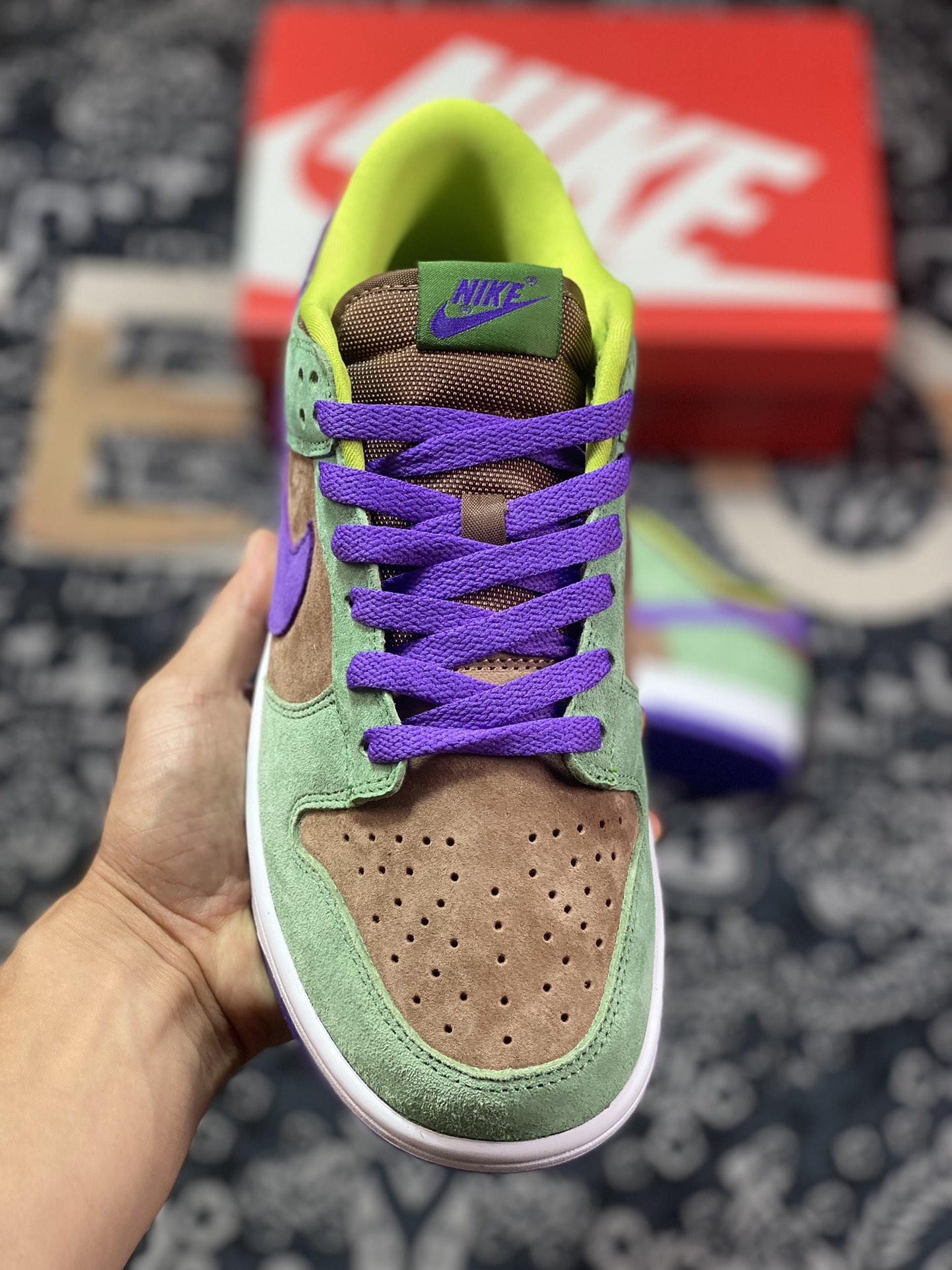 NK Dunk Low SP ”Veneer” Ugly Duckling Brown Green Low-top Casual Sports Shoes DA1469-200