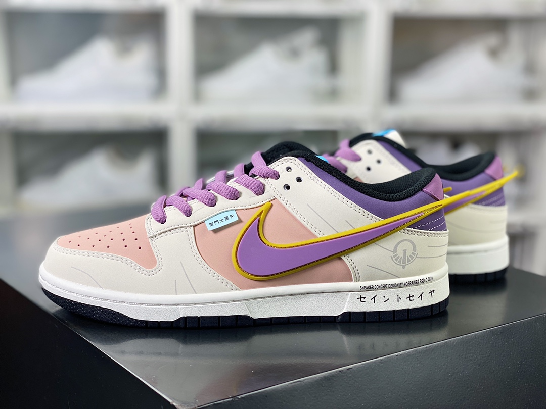 SB Dunk Low ”Saint” dunk series low-top casual sneakers ”off-white cherry blossom pink purple Athena Saint Seiya” ZD2356-155