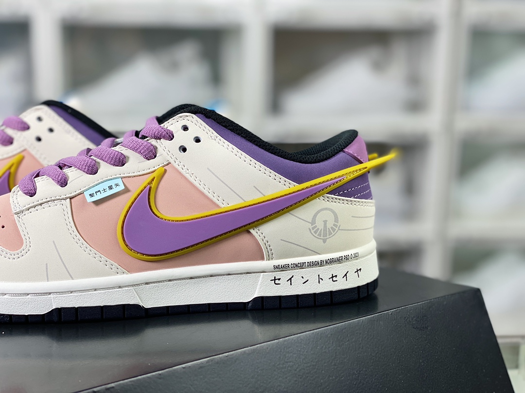 SB Dunk Low ”Saint” dunk series low-top casual sneakers ”off-white cherry blossom pink purple Athena Saint Seiya” ZD2356-155