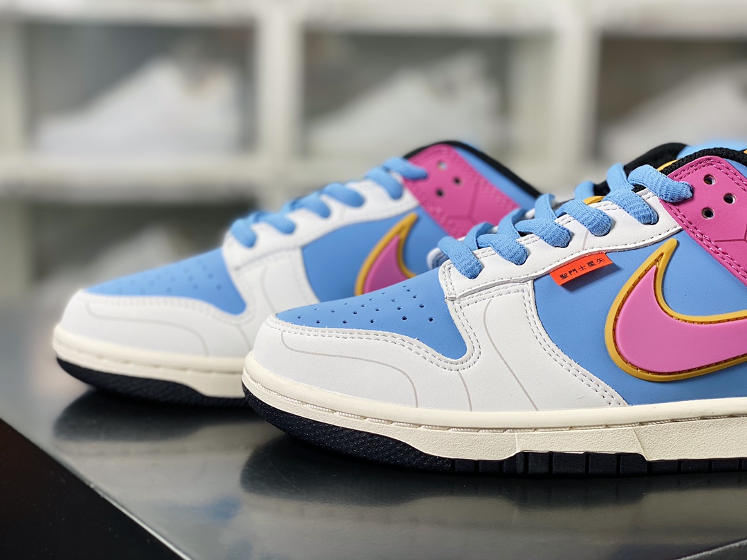 SB Dunk Low ”Saint” dunk series low-top casual sports skateboard shoes ”White Light Blue Purple Ikki Saint Seiya” ZD2356-153