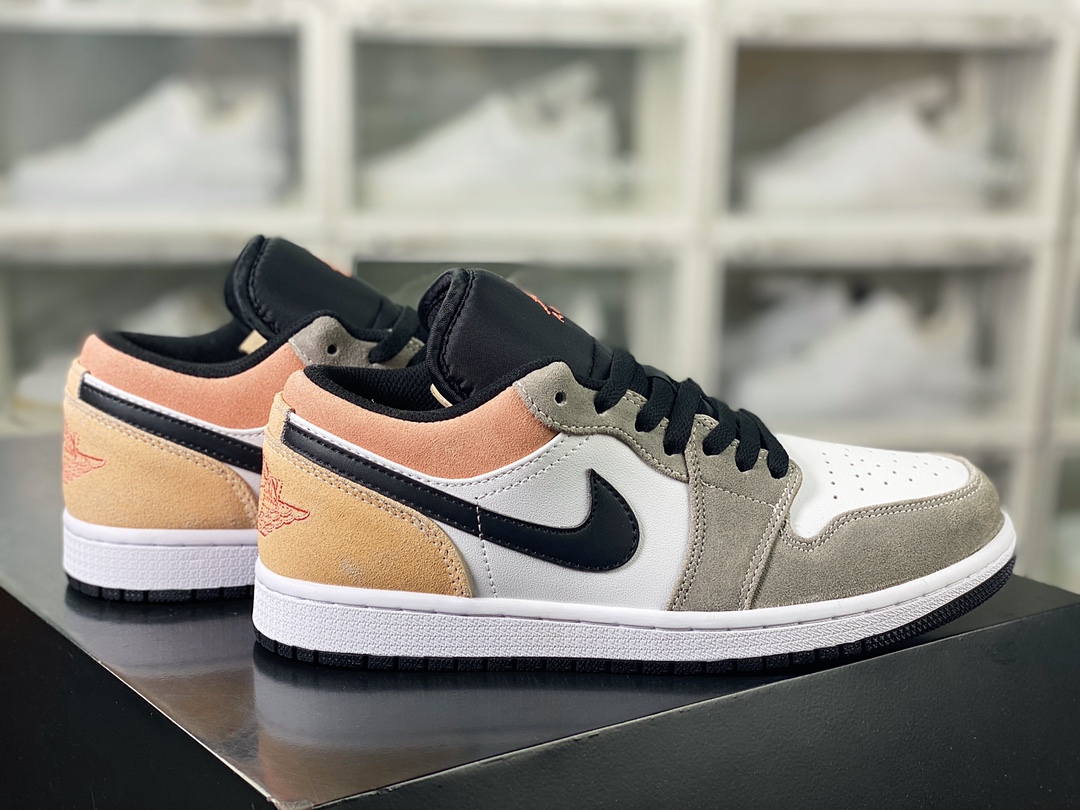 Nike Air Jordan 1 Low ”Flight Club” AJ1 Jordan first generation low-top basketball shoes ”gray white peach pink” DX4334-008