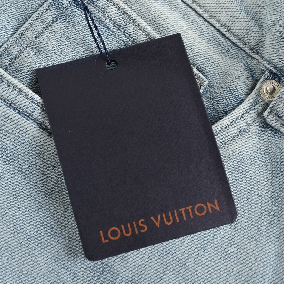 Louis Vuitton/路易威登 后背倒立字母印花牛仔裤