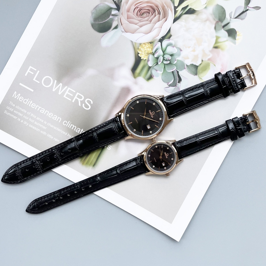 Elegant OMEGA Couples Watch Set with White Gold and Steel, 20 Euros. - 图片 7