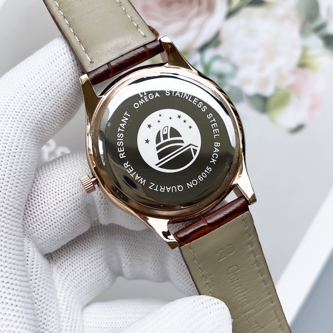 Elegant OMEGA Couples Watch Set with White Gold and Steel, 20 Euros. - 图片 8