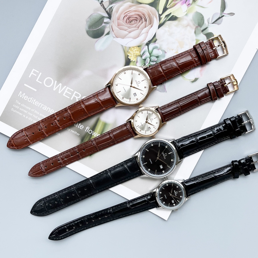 Elegant OMEGA Couples Watch Set with White Gold and Steel, 20 Euros. - 图片 5