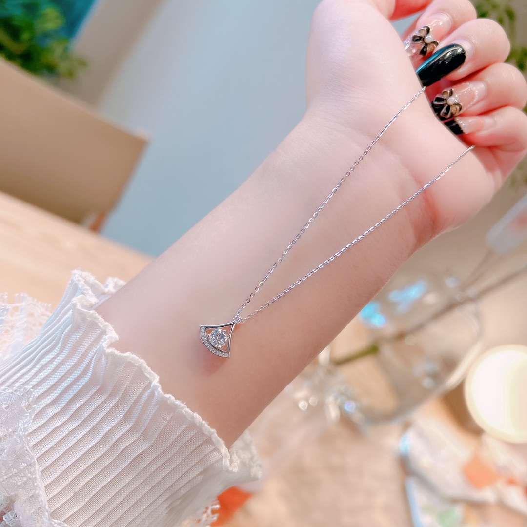 Nickel Free Silver Moissanite Necklace Chic Banquet Gold