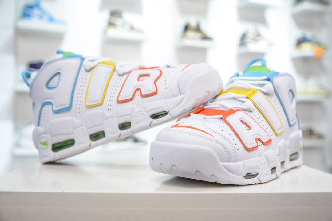 Air More Uptempo Red, Yellow, Blue, Green, White FJ4624-100