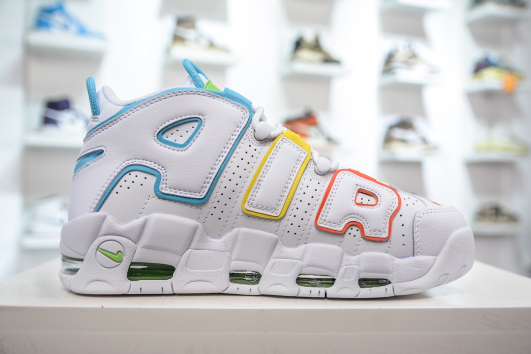 Air More Uptempo Red, Yellow, Blue, Green, White FJ4624-100