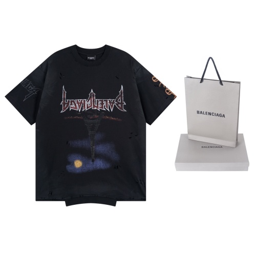 Balenciaga Camiseta Estampada Torre Eiffel Invertida, Diseño Lavado y Destruido 14 Balenciaga Camiseta Estampada Torre Eiffel Invertida, Diseño Lavado y Destruido
