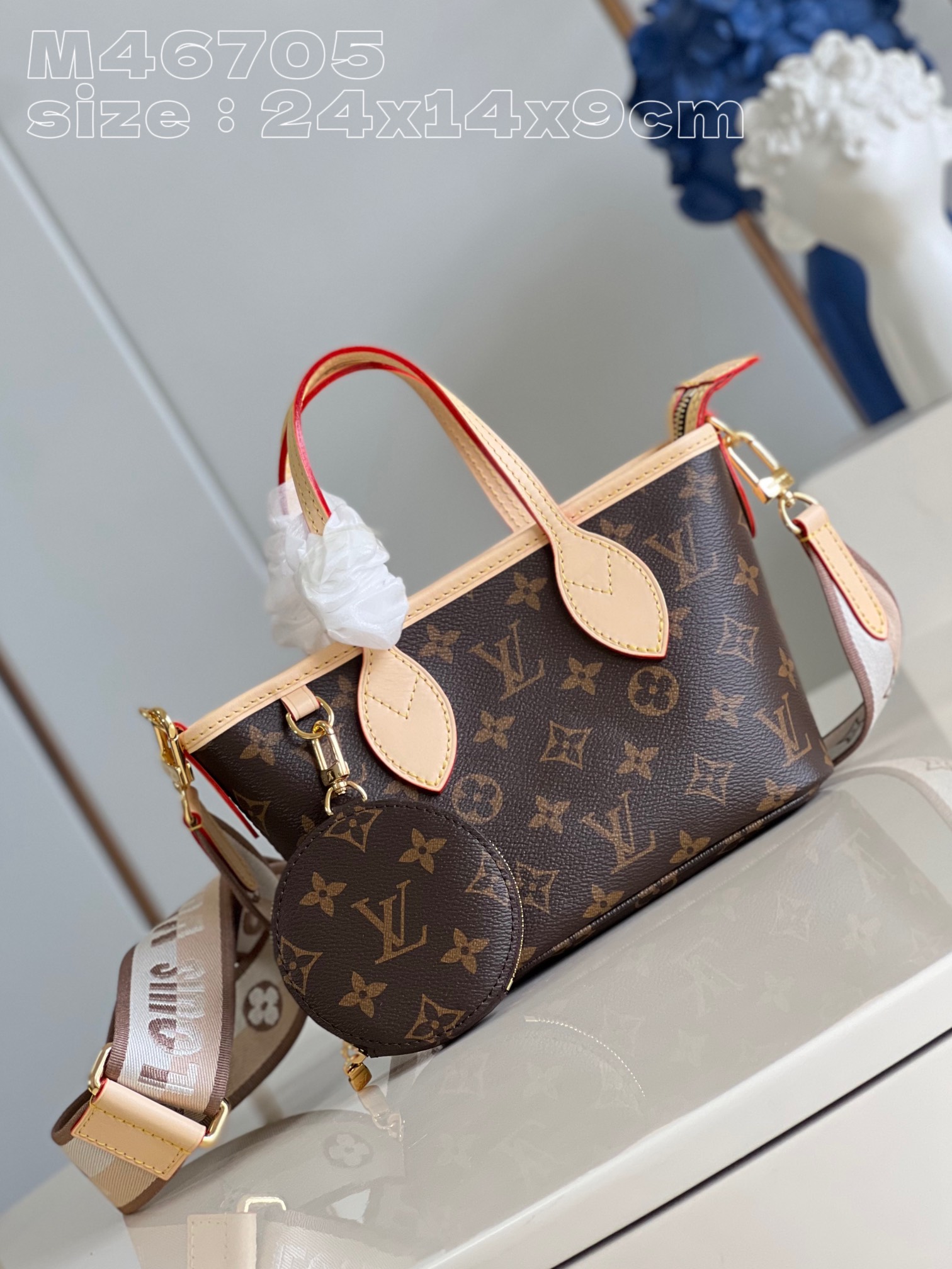 Where to buy fakes Louis Vuitton LV Neverfull Top Bags Handbags Damier Ebene Canvas Cowhide Fabric Casual M46705