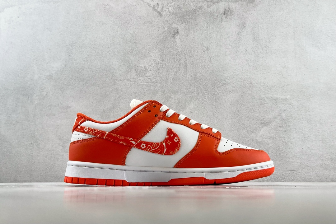 Cashew Flower Series Nike Dunk Low ESS ”Orange Paisley” Cashew Flower White Orange DH4401-103