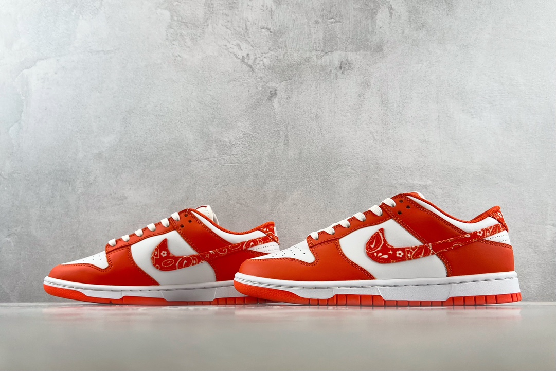 Cashew Flower Series Nike Dunk Low ESS ”Orange Paisley” Cashew Flower White Orange DH4401-103