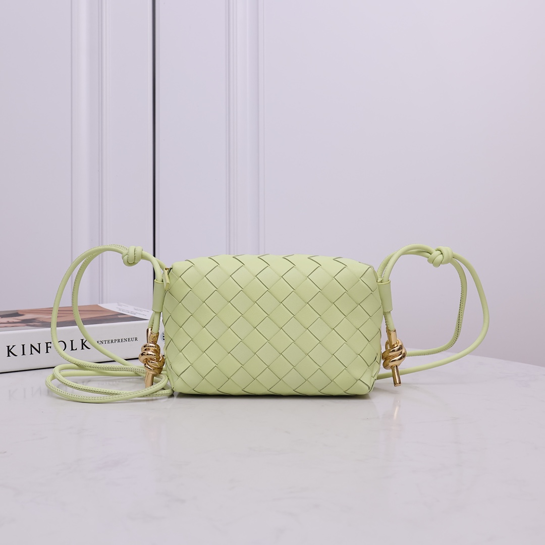 Woven Square Bag Sheepskin Metal Knot Adjustable Shoulder Strap