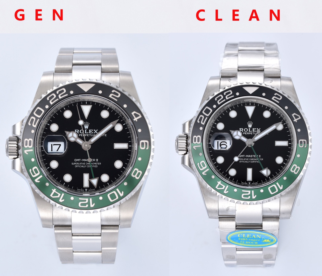 NO:157707,Comparison of C factory gmt Sprite 126720 The Sprite circle, that is, the left-handed version of the 126720, is undoubtedly Rolex. Its predecessor can be traced back to the mid-year Rolex 6542 left-handed version, and there are also left-handed versions, but the number is very rare. However, unlike the new Sprite circle, there is only Sprite circle, the calendar window and the head have become 9 o'clock, and the other old calendars are still at 3 o'clock, but the head position has changed. As for the beauty and ugliness, everyone will be in their eyes. This time, the Dandong movement is still used, so the stability and power storage are naturally not to be described too much.  It is not difficult to see from the picture mountain that the difficulty of the Sprite circle lies in the transition effect of the black and green splicing on the ceramic circle, as well as the color difference of the green part. Because clean has the earliest experience in developing the green water ghost circle, this time, it is naturally easy to use it. The green part has almost no color difference, and the black and green connection part also has the effect of the real color. The case strap and dial can be seen through the picture. The workmanship is also very good. Clean has this very strict control over these details. Key points!  !  !  Clean has upgraded the small crown on all styles of clasp. The bottom of the crown is polished, and the surface of the crown remains flat. This is a pioneer in the entire industry. The production process is also quite complicated. A comparison picture will be placed later. This is a minor part. Clean has always been the ultimate pursuit., christian louboutin, rolex19860909c厂gmt雪碧126720对比 雪碧圈即126720左撇子版本的gmt毋庸置疑是劳力士,它的前身可以追溯到劳力士年中期6542左撇子版本,以及也有左撇子版本,但是数量非常稀少.但是和新款雪碧圈不同的是,只有雪碧圈,日历窗和把头都变成了9点位置,其他的老款日历依旧再正常的3点位,只是变换了把头位置,至于美丑,各花入各眼吧. 本次采用的依旧是丹东机芯,稳定性 动力存储自然不用过多赘述. 图片山不难看出,雪碧圈的难点在于陶瓷圈上的黑色与绿色的拼接过渡效果,以及绿色部分的色差问题,因为clean有了最早开发绿水鬼圈口的经验,所以再这次的雪碧圈中,自然也是信手拈来,绿色部分几乎无色差,黑绿衔接部分,也有了真品一般沁色的效果. 表壳表带以及表盘可以通过图片看到做工也是非常的好.Clean对于这些细节上有这非常严格的把控. 重点！！！Clean在末升级了所有款式的的表扣上的小皇冠,皇冠底部为抛光,并且皇冠的表面依旧保持平整,这个在整个行业都属于先驱之举,制作工艺也是相当复杂,后面会放上对比图.这种细枝末节的部分.Clean一直都是极致的追求.,,christian louboutin,rolex,Watch