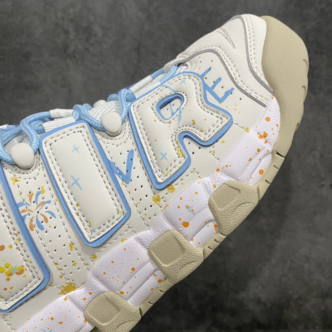 CK pure original NK Air More Uptempo '96 OG Pippen big AIR retro basketball shoes fireworks ink white and blue DM1023-001