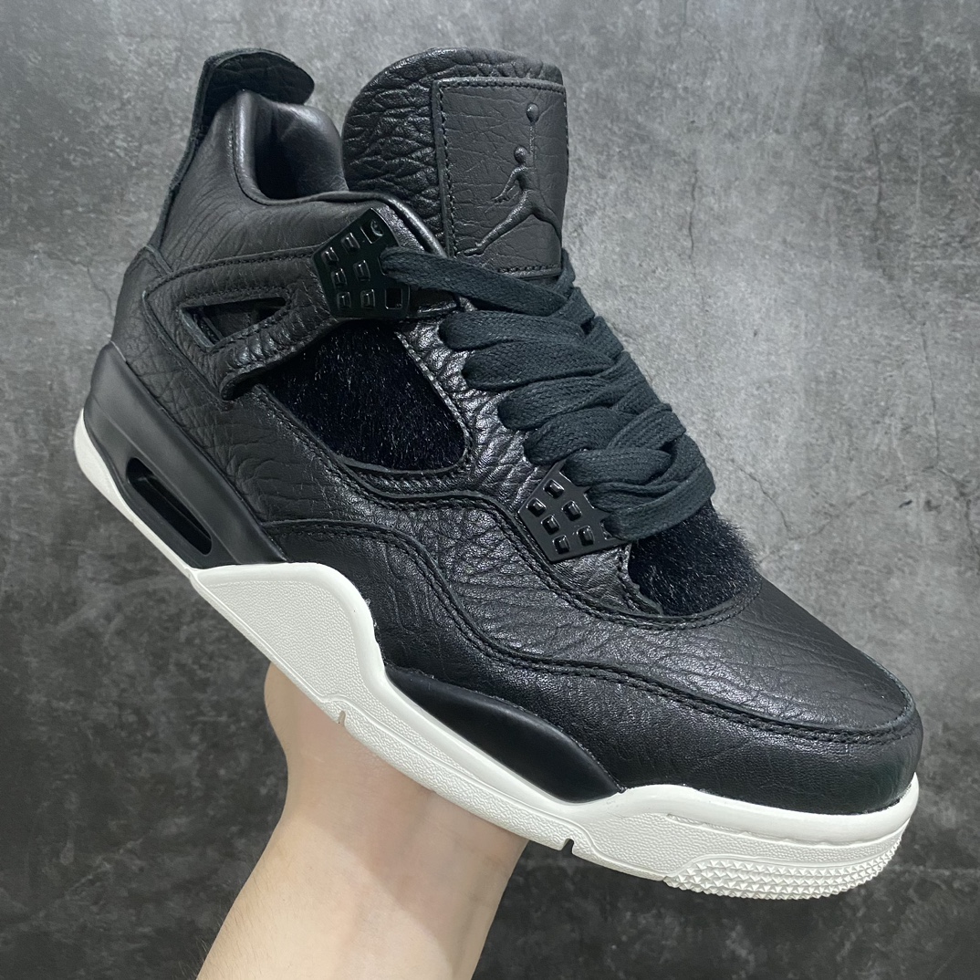 Foreign trade version of Air Jordan 4 Retro Premium ”Pony Hair Black” Joe 4 AJ4 black and white peak luxury black 819139-010