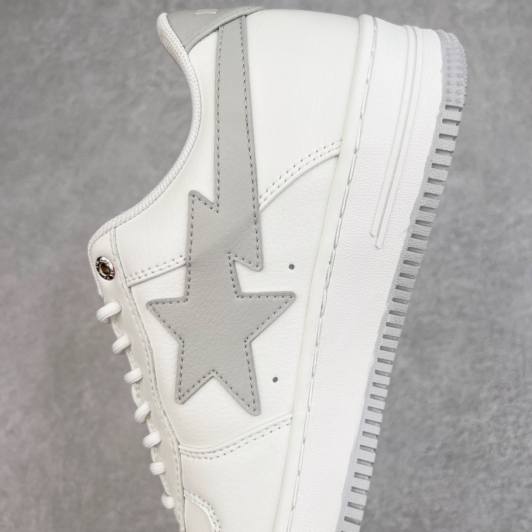 图片[7]-＃PB版 福利特价 JJJJound x Bape Sta To Low 猿人头经典低帮运动休闲板鞋 联名白灰 全套原纸板楦头开发 确保原汁原味 市场最完美低趴版型 一比一鞋头弧度高度鞋身弧度 外贸平台指定订单 匠心打造 开发时长超过半年 独家私模磨具冲刀加持 原厂特供皮料光泽色卡零偏差 内里均采用市场最好的超软原厂填充棉 原数据进口机台高频印压LOGO 最高QC检验标准 控制溢胶瑕疵 深浅定位均保持zp一致 中底嵌入Ortholite缓震材质 全套原包装 包含猿人logo 定制防尘袋 尺码：36 36.5 38 38.5 40 40.5 41 42 42.5 43 44 44.5 45 46-选品中心