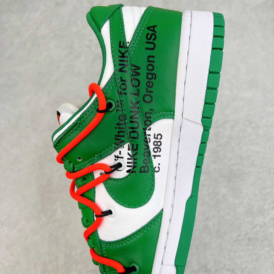 图片[7]-零售💰390 ＃LJ渠道版福利‼Off-White™ x NK Dunk Low OW联名绿色 CT0856-100 Pnme Asia贝利原厂皮料加持 全套原楦原模倾力打造完美版型 独家原厂航空铝磨具打磨大底 鞋头坡度75° 极致还原 无解鞋型 原盒原装配套 圈内天花板工艺 原厂冲刀 超高清洁度 全鞋零毛边皮料切割 采用原厂百宏鞋带以及原厂百宏织唛舌标 鞋带孔收紧绳长度 足以区分市面口嗨版本 原厂油墨 色泽亮度 高频效果一致 原厂拉帮工艺 针距密度一致 一针一线自然拉伸不弯曲 青岛定制原装标几率过验 SIZE：36 36.5 37.5 38 38.5 39 40 40.5 41 42 42.5 43 44 44.5 45 46 47.5 编码：by3936090-运动鞋