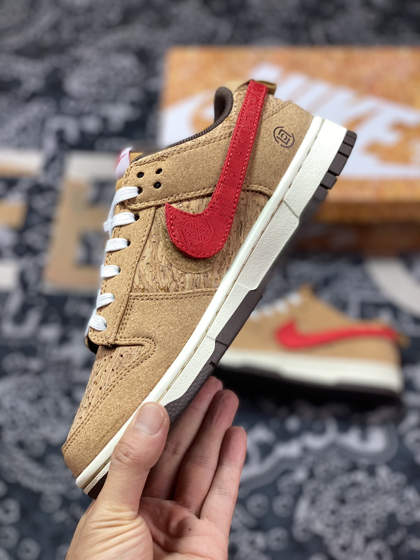 CLOT x NK Dunk Low SP CN GCEL ”Cork” 20th Anniversary Cork Low-top Casual Sports Shoes FN0317-121