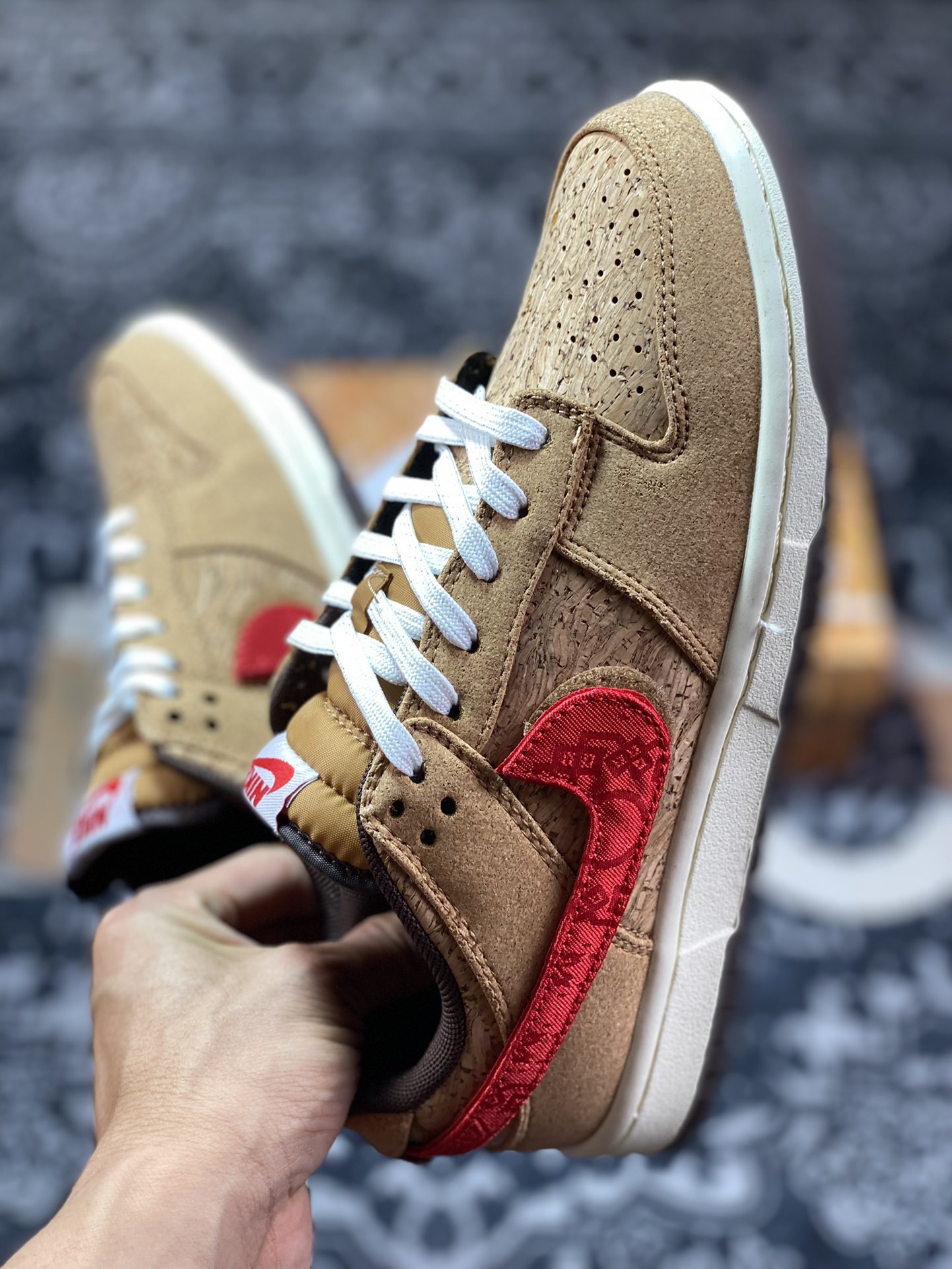 CLOT x NK Dunk Low SP CN GCEL ”Cork” 20th Anniversary Cork Low-top Casual Sports Shoes FN0317-121