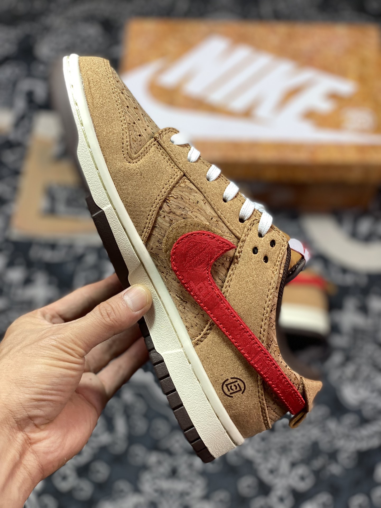 CLOT x NK Dunk Low SP CN GCEL ”Cork” 20th Anniversary Cork Low-top Casual Sports Shoes FN0317-121