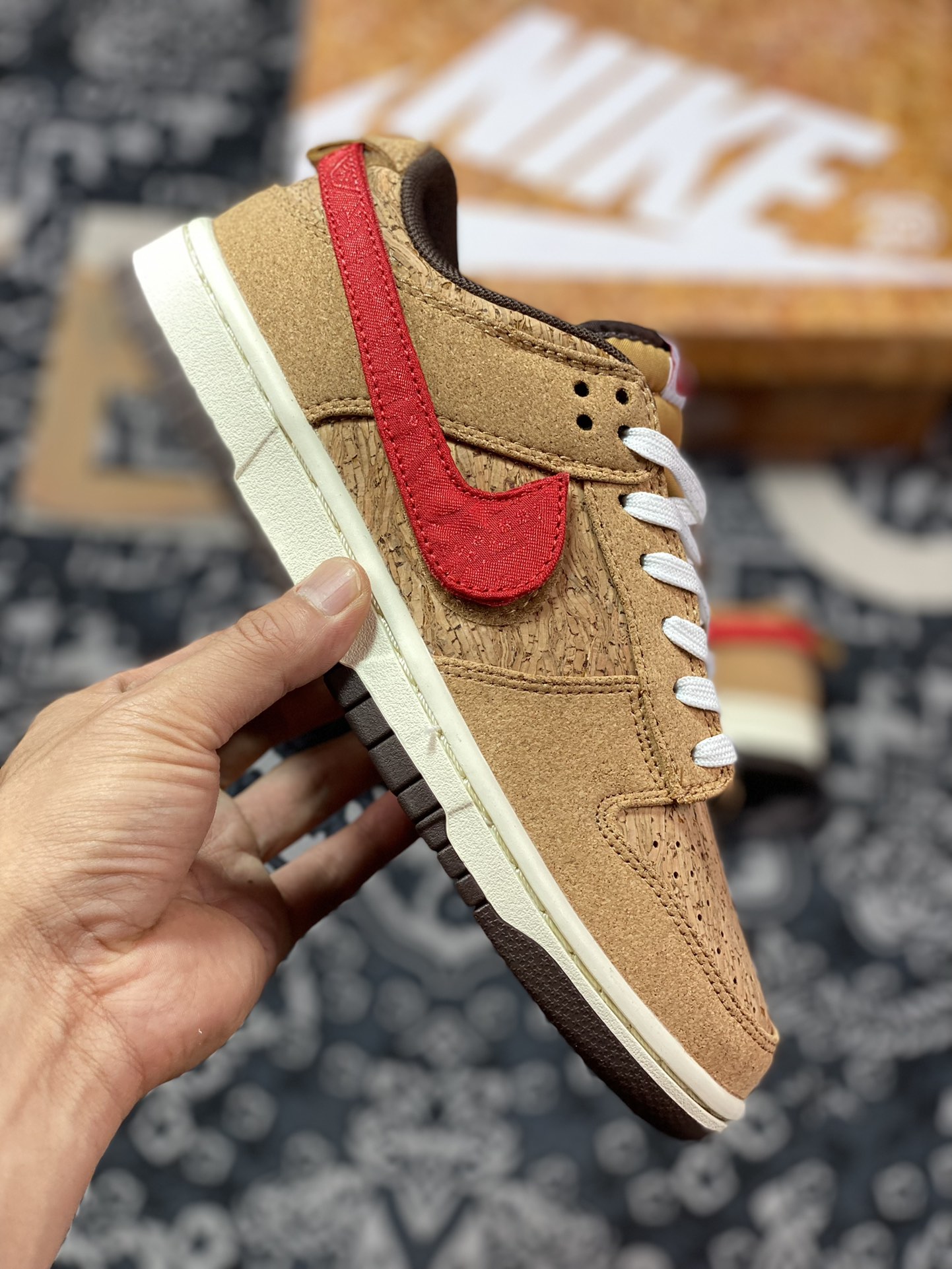 CLOT x NK Dunk Low SP CN GCEL ”Cork” 20th Anniversary Cork Low-top Casual Sports Shoes FN0317-121