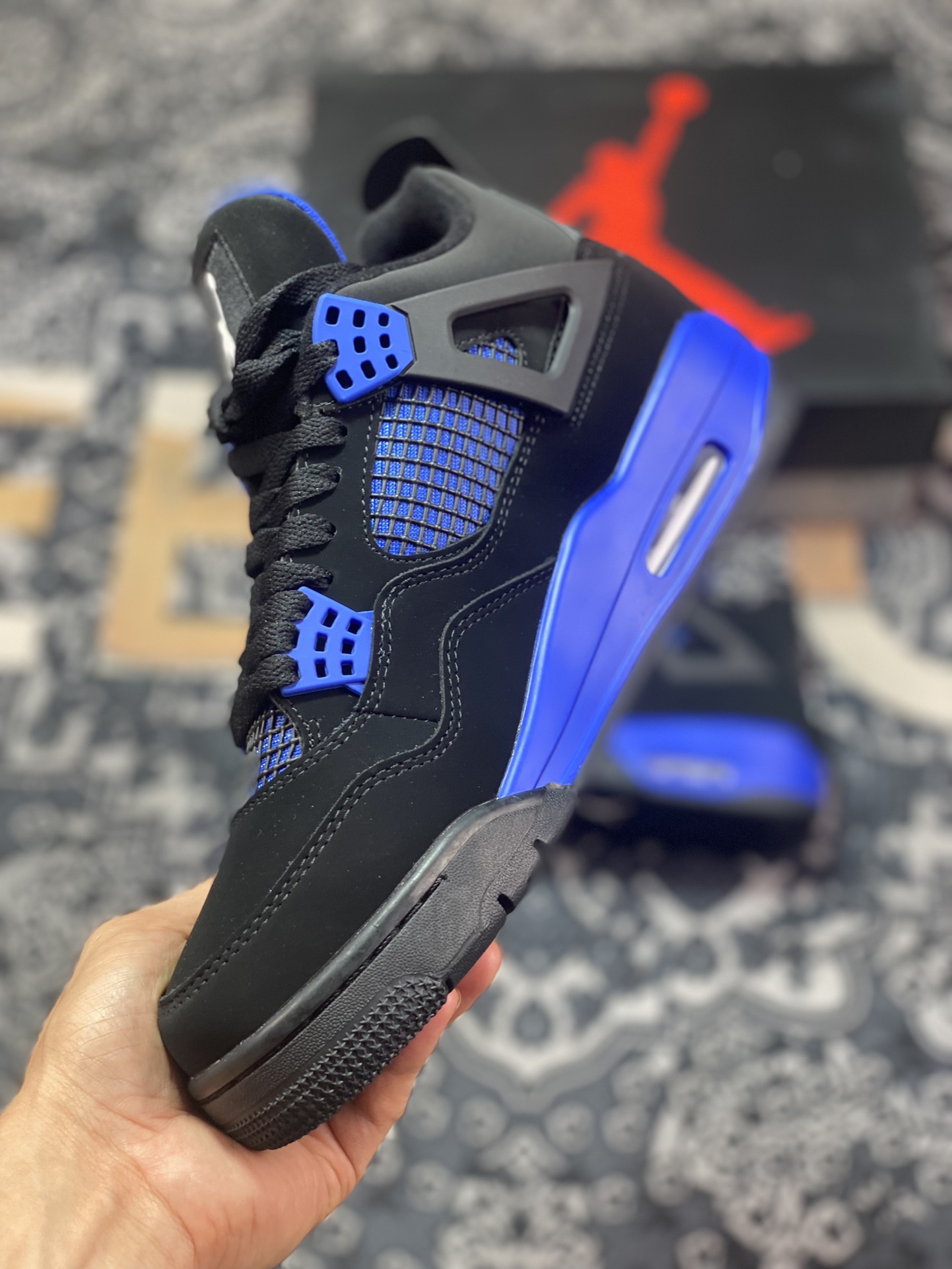 Jordan AJ4 RETRO Black Blue DH6927-004