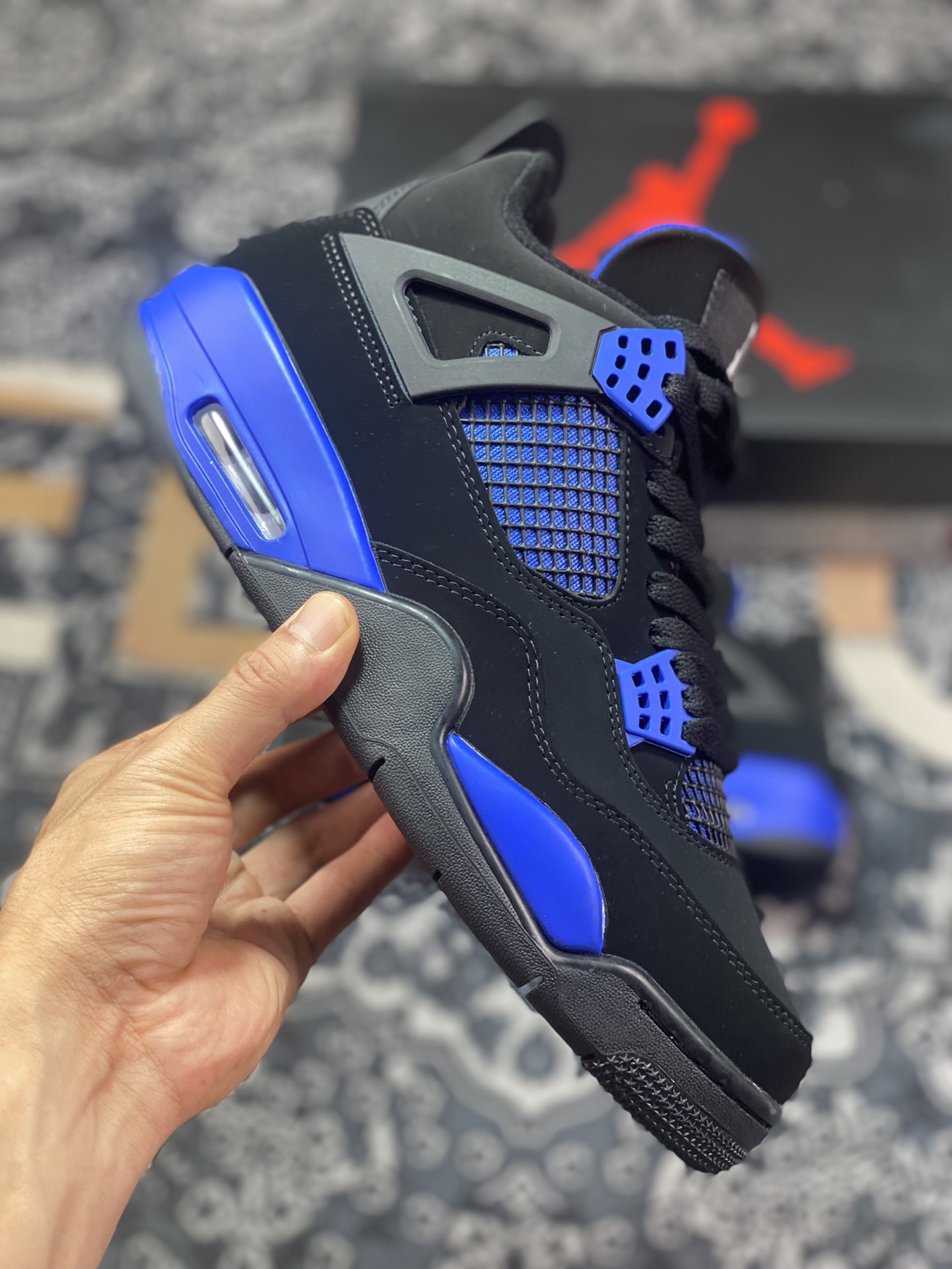 Jordan AJ4 RETRO Black Blue DH6927-004