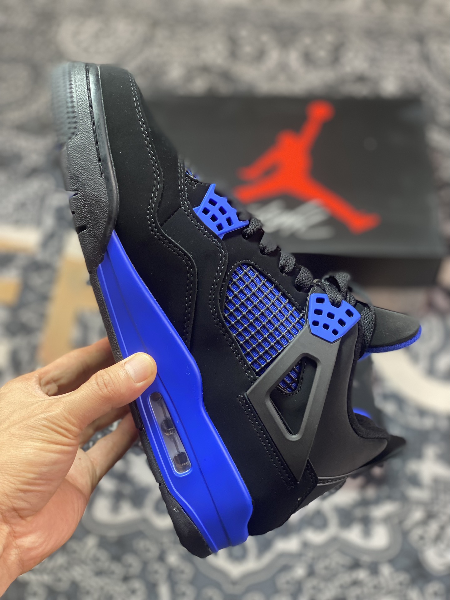 Jordan AJ4 RETRO Black Blue DH6927-004