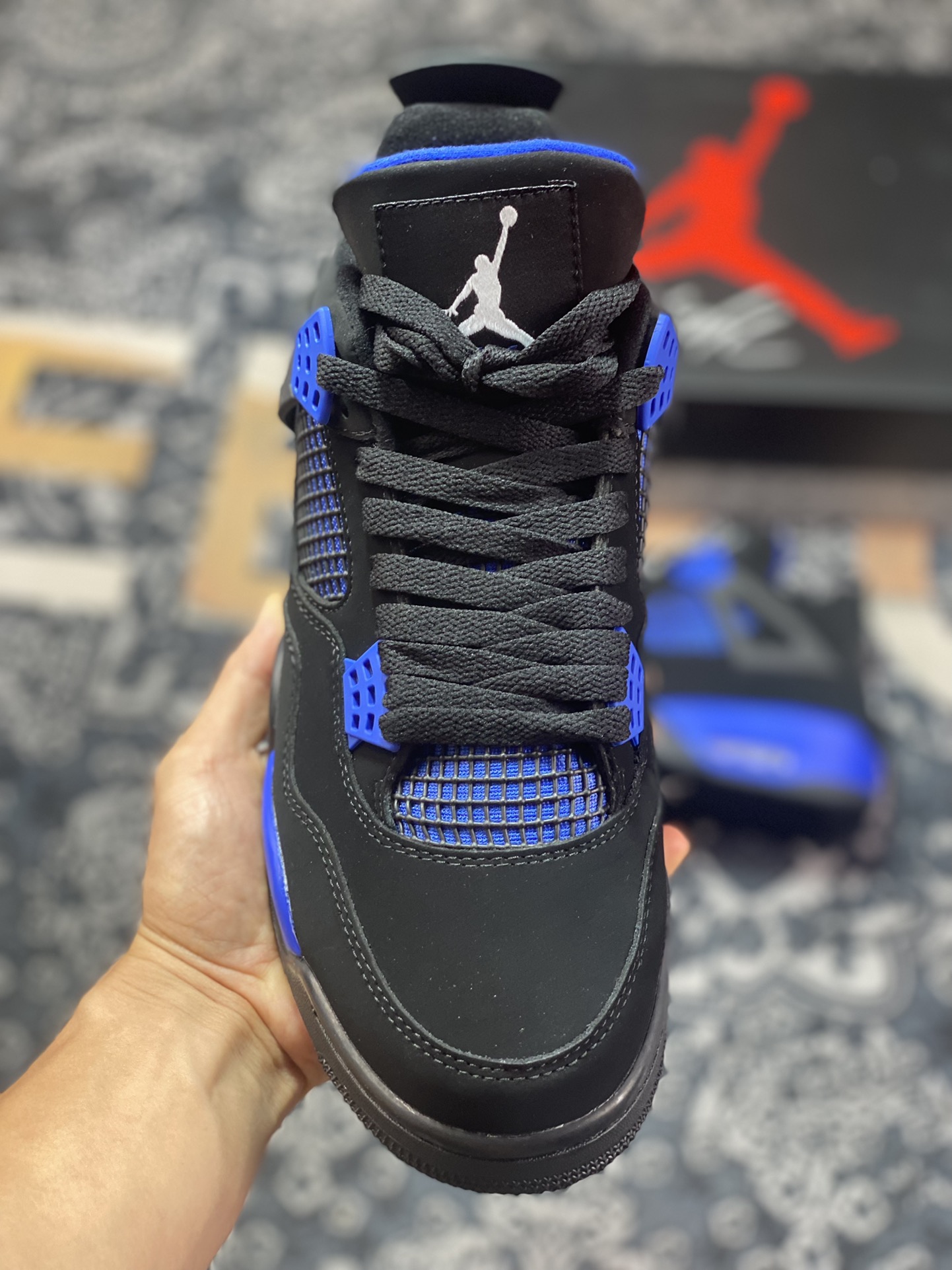 Jordan AJ4 RETRO Black Blue DH6927-004