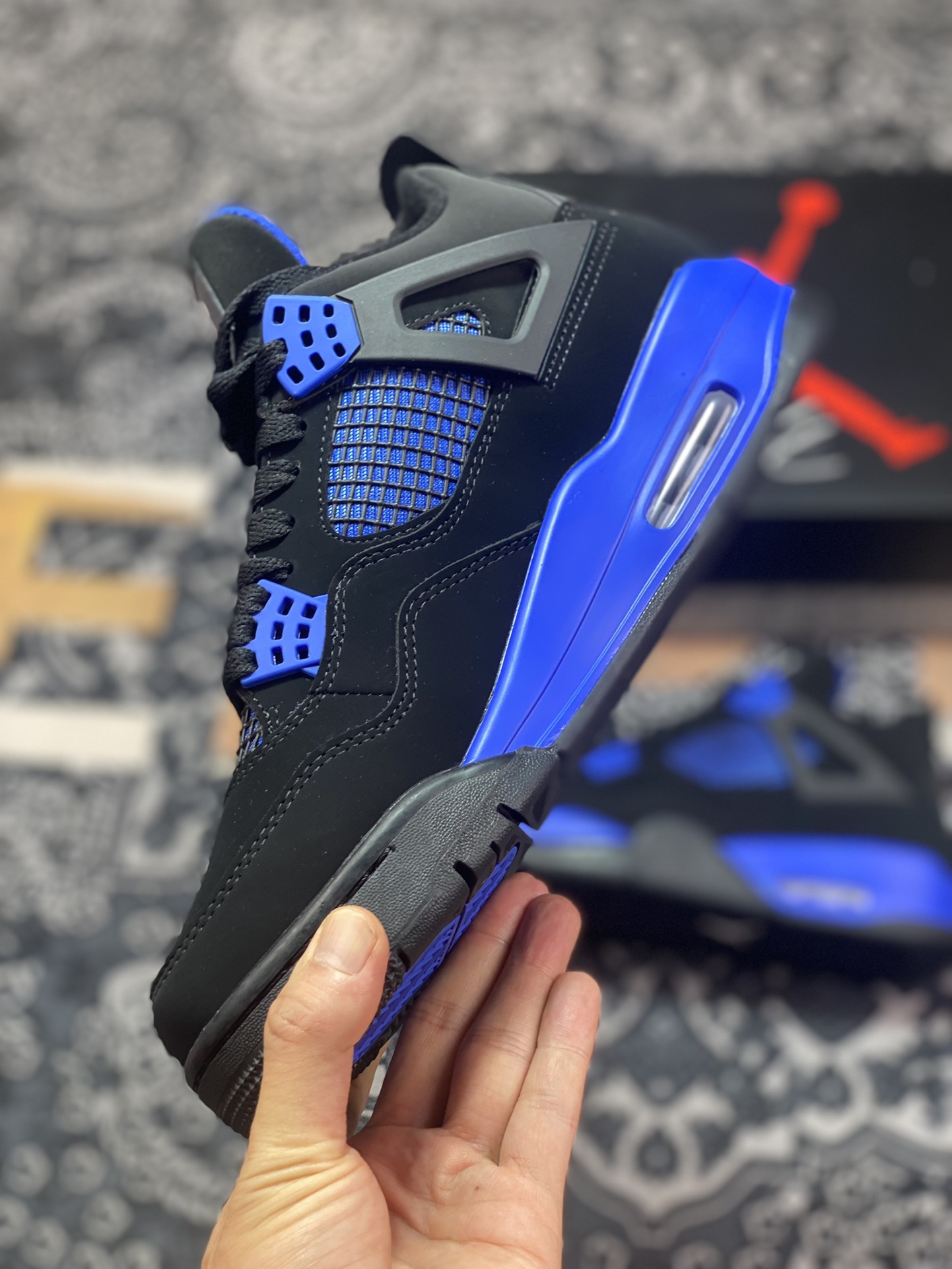 Jordan AJ4 RETRO Black Blue DH6927-004