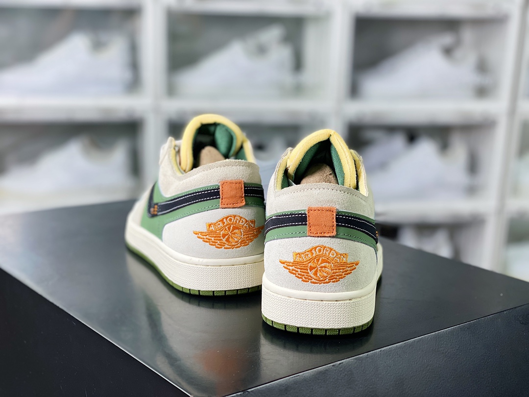 Air Jordan 1 Low SE Craft”Craft Sky J Light Olive”AJ1 Jordan Generation Basketball Shoes ”Deconstructed Light Gray Green Orange Black” FD6819-300