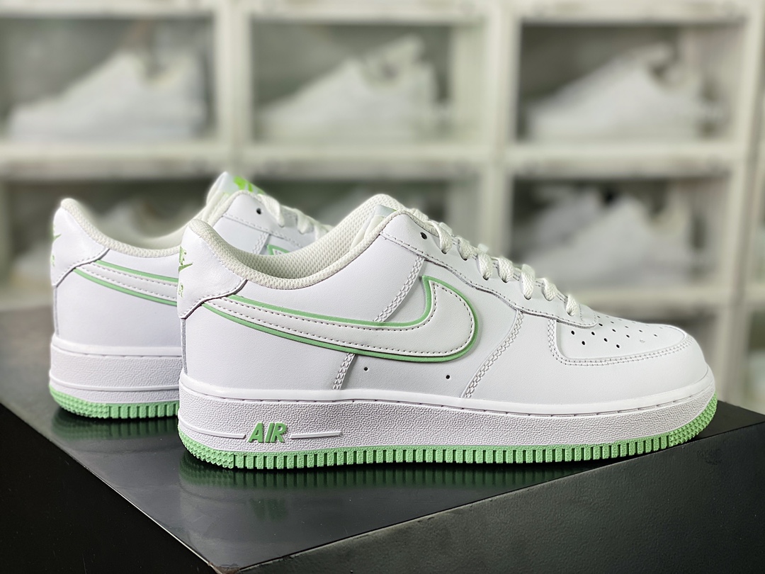 Air Force 1 '07 Low QS”White/Mint” Air Force 1 classic low-top sneakers ”leather white mint green stacked hook” DV0788-105