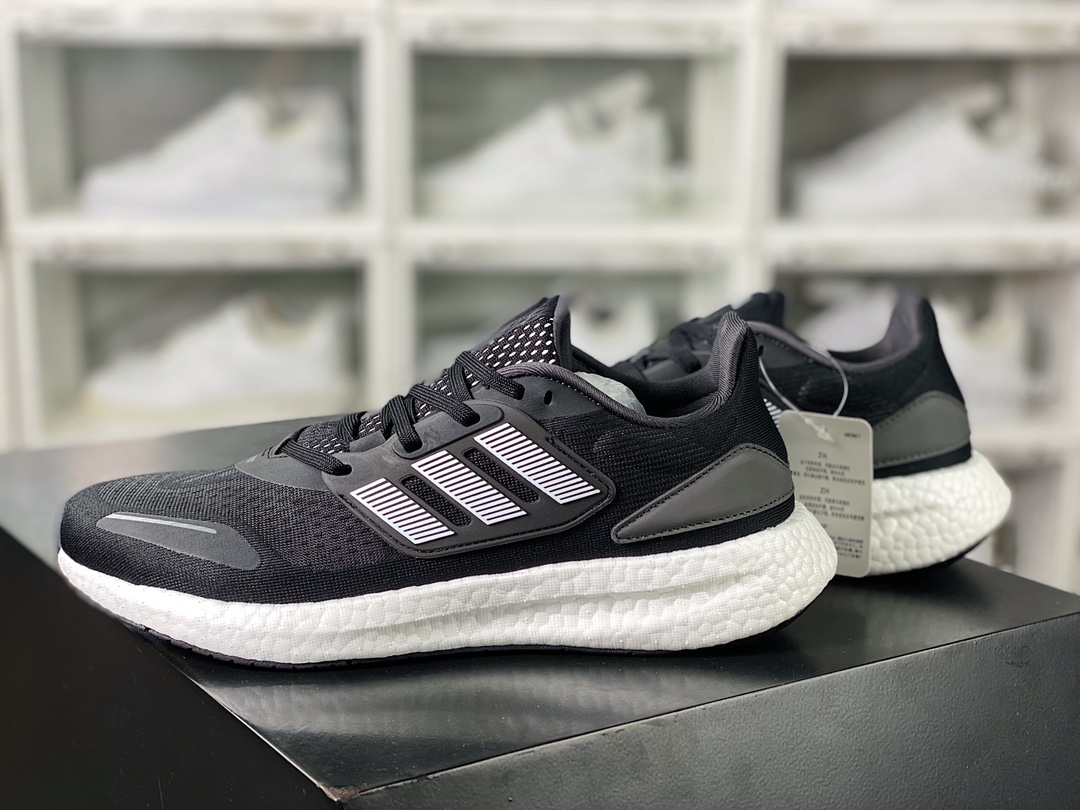 Adidas Pure Boost 22 HEAT.RDY 2022 Thermal Energy Running Shoes ”Breathing Mesh Black and White” HQ3980