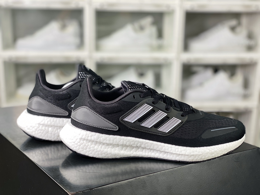 Adidas Pure Boost 22 HEAT.RDY 2022 Thermal Energy Running Shoes ”Breathing Mesh Black and White” HQ3980