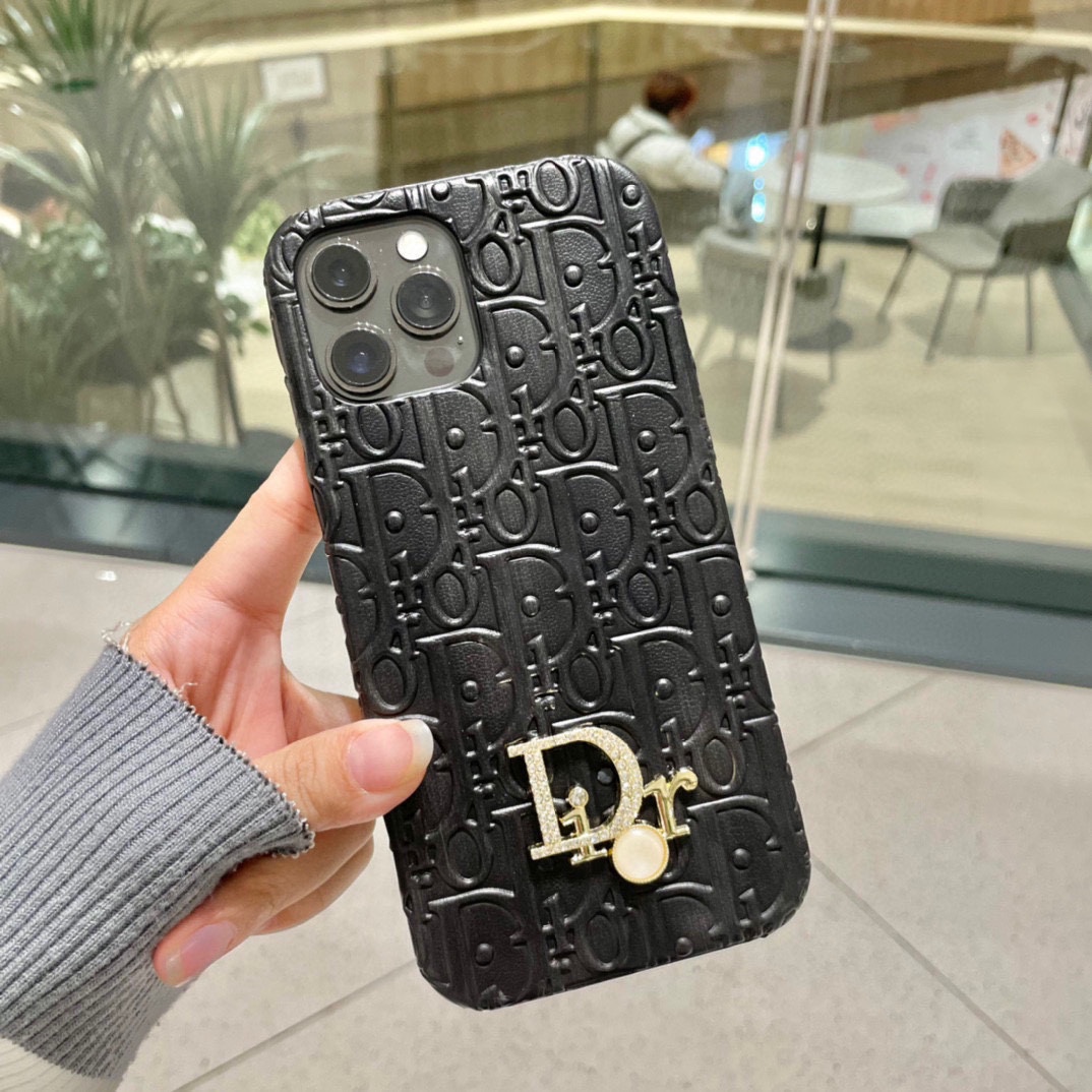 dior迪奥浮雕压花迪奥字母油边手机壳型号iPhone136.1iPhone13Pro6.1iPhone