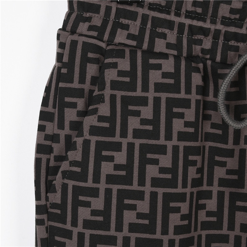 Fendi/芬迪 25Fw 双F元素满印logo套装长裤 深灰 酒红
