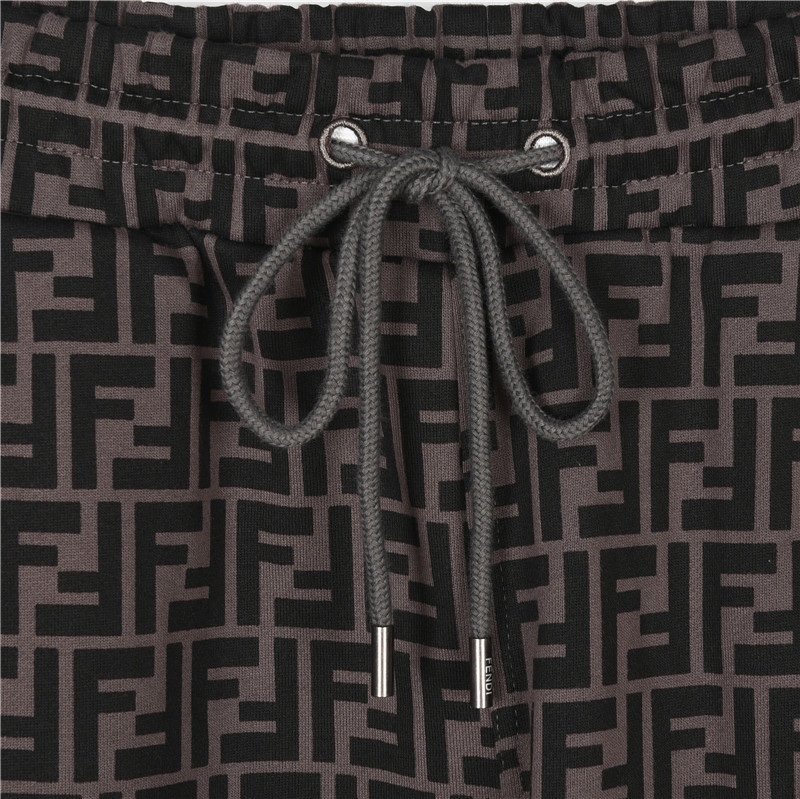 Fendi/芬迪 25Fw 双F元素满印logo套装长裤 深灰 酒红