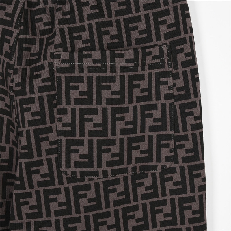 Fendi/芬迪 25Fw 双F元素满印logo套装长裤 深灰 酒红