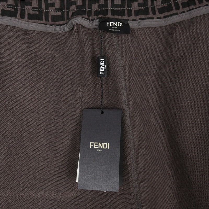 Fendi/芬迪 25Fw 双F元素满印logo套装长裤 深灰 酒红