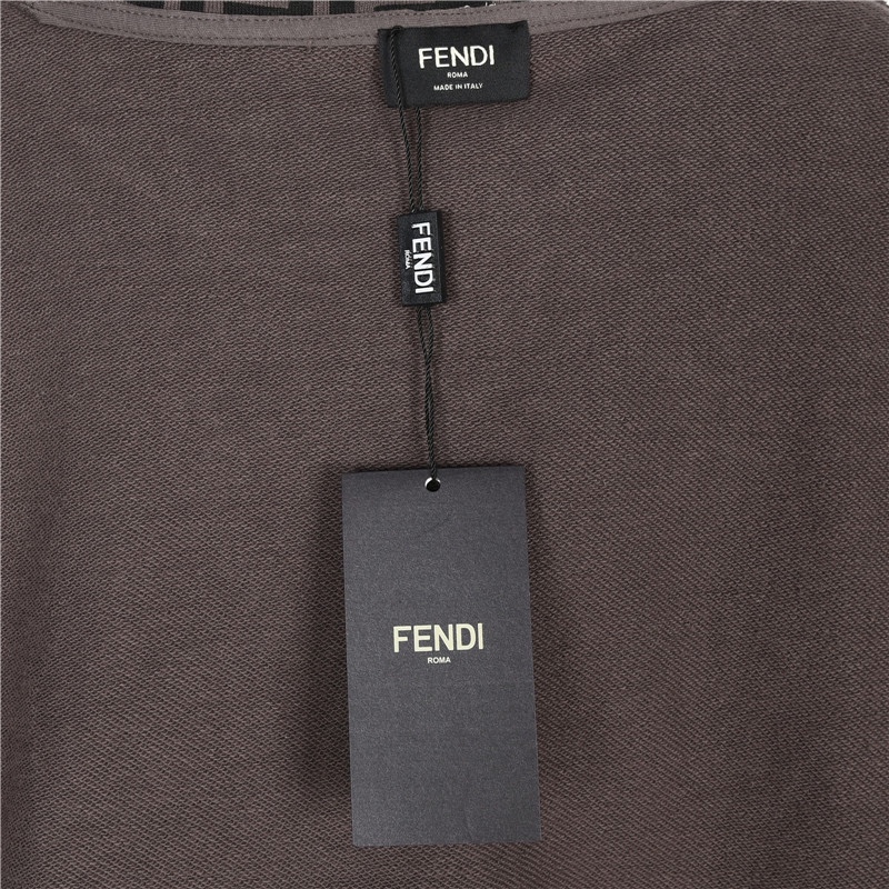 Fendi/芬迪 25Fw 双F元素满印logo套装连帽卫衣深灰 酒红