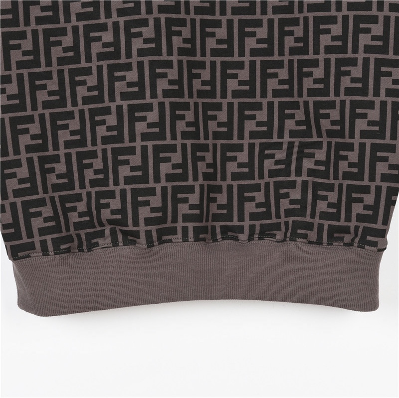 Fendi/芬迪 25Fw 双F元素满印logo套装连帽卫衣深灰 酒红