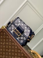 Louis Vuitton LV Dauphine Bags Handbags Blue Canvas Cowhide Circle Mini M22826