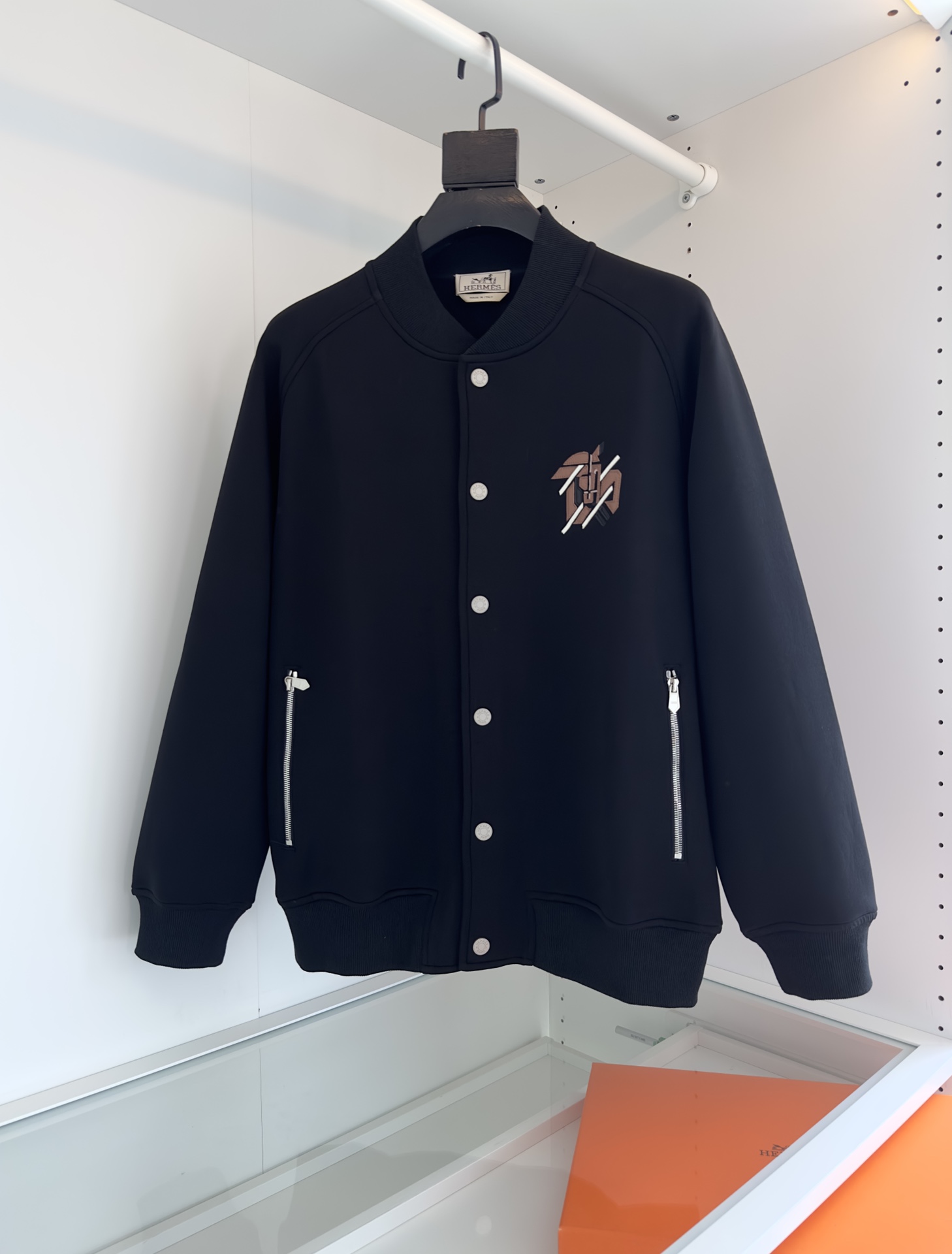Hermes AAAA
 Clothing Coats & Jackets Brand Designer Replica
 Black Blue Dark Embroidery Cotton Fashion Casual