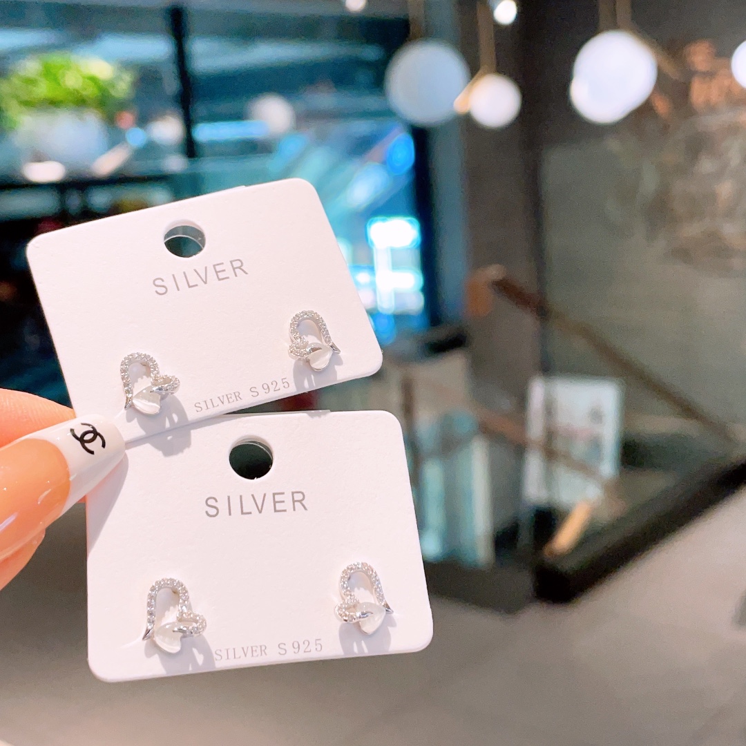 S925 Sterling Silver Earrings Forest Valentine's Day Gold