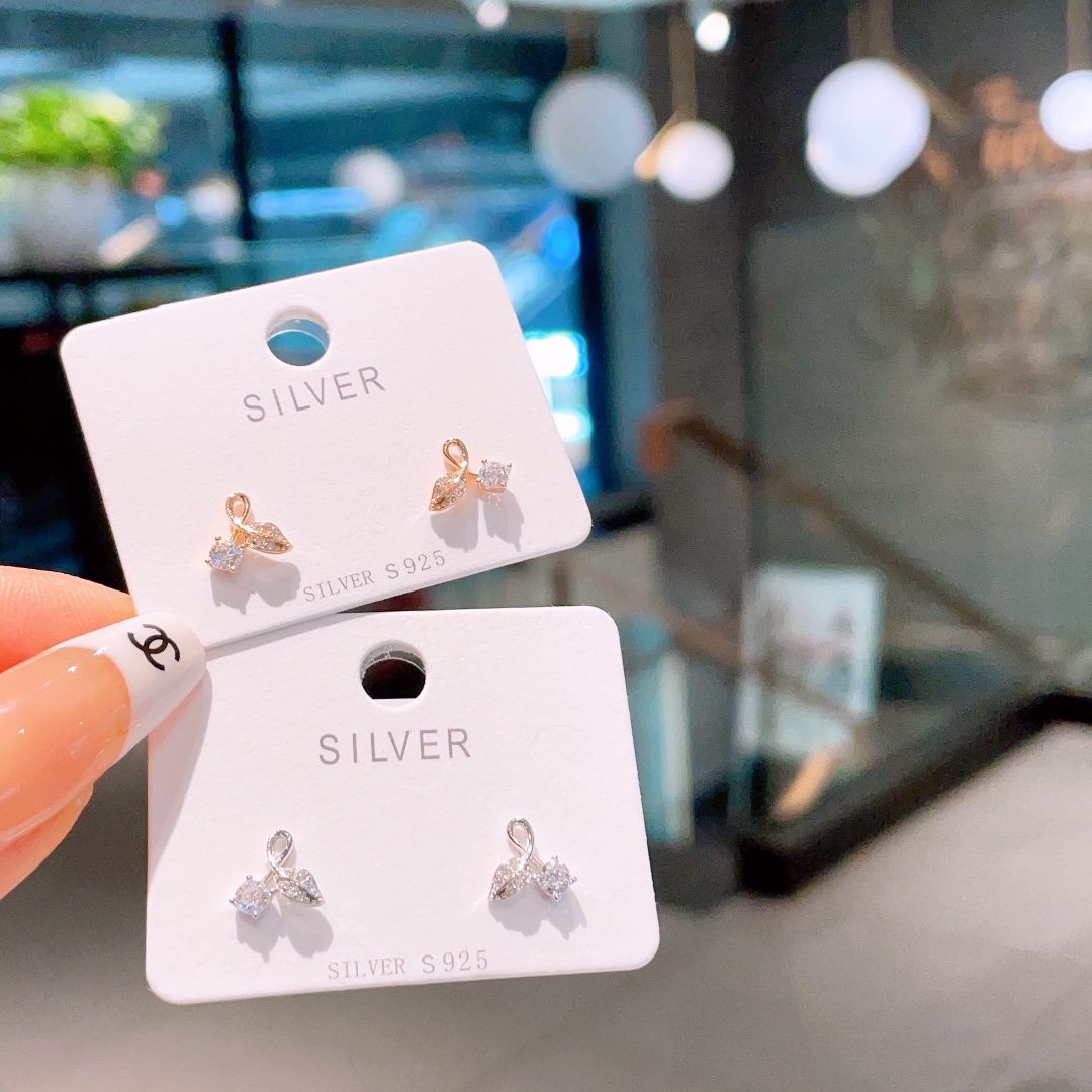 Hochglanzpoliertes Silber Ohrringe Mode Standesamt Gold