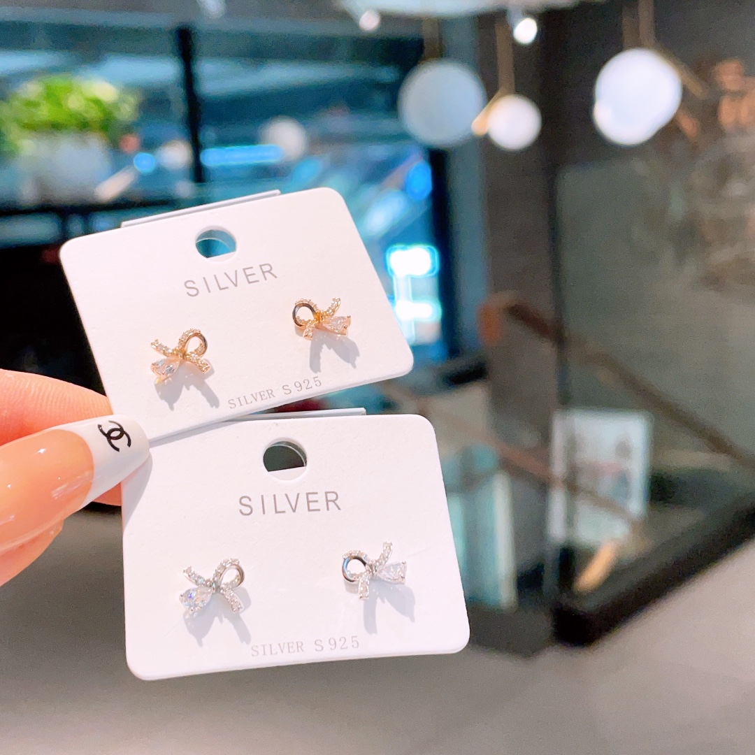 Feinsilber Ohrringe Leichter Luxus Geburtstag Gold