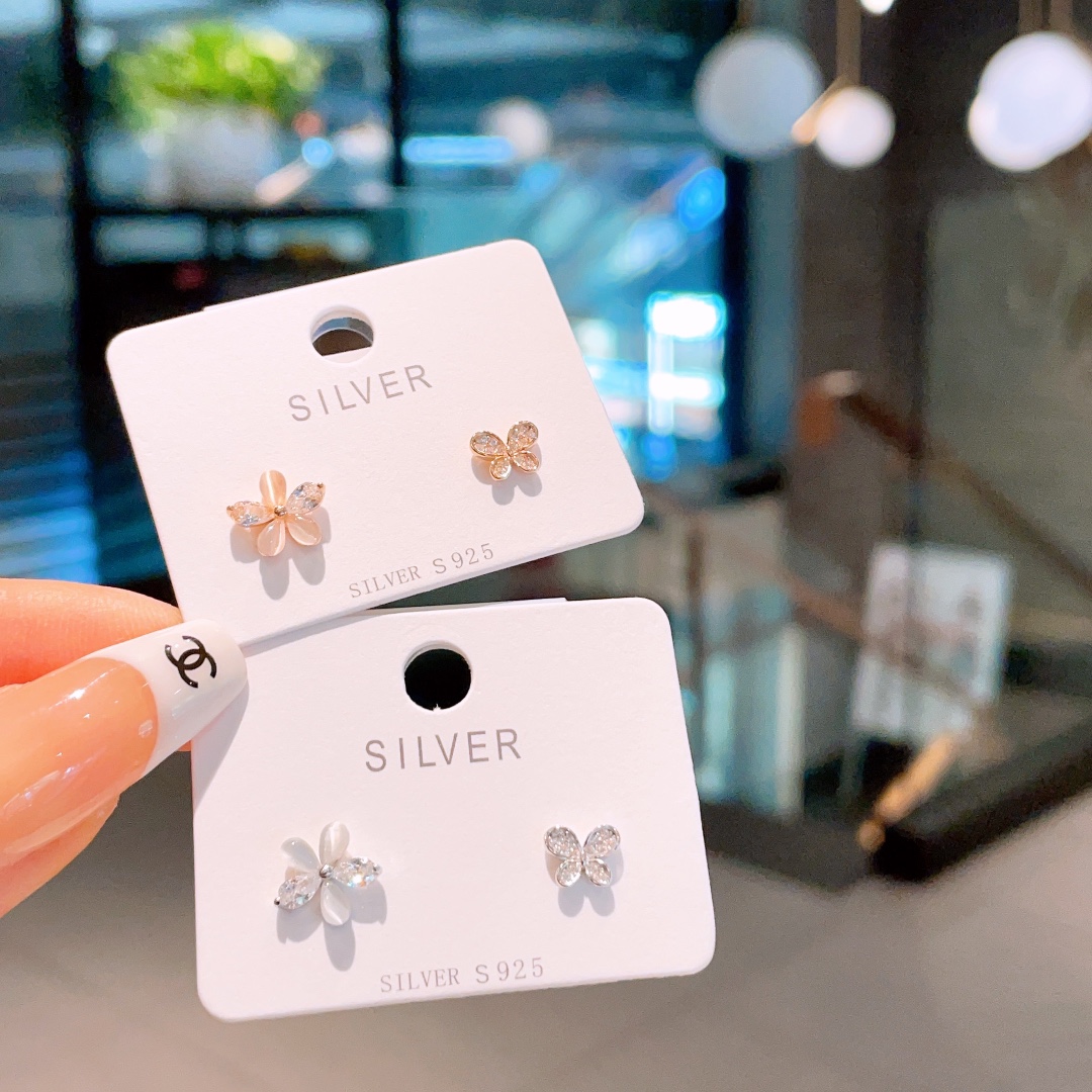 925 Silber Ohrringe Instagram-Stil Valentinstag Silber