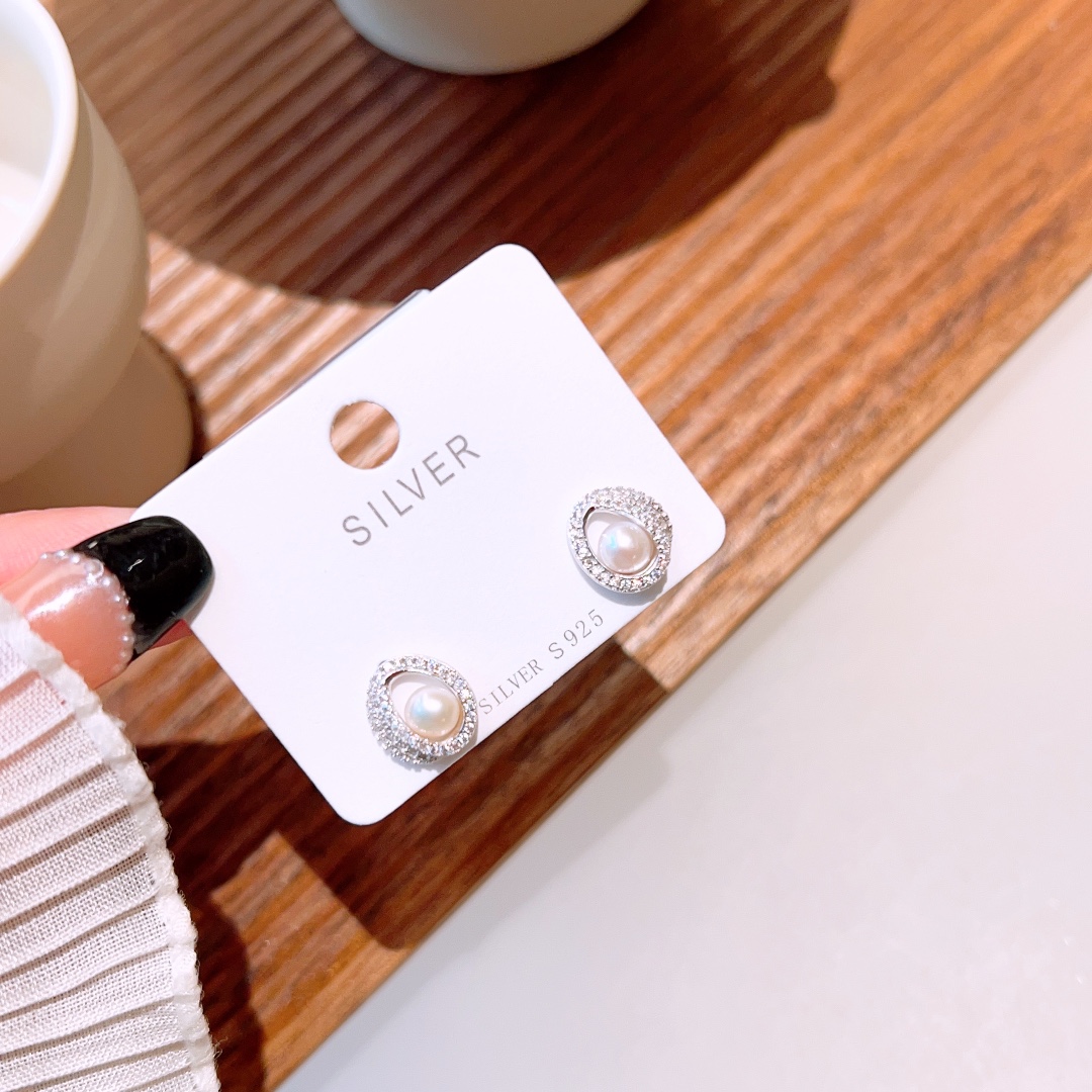 Hochglanzpoliertes Silber Ohrringe Vintage Abschluss Gold